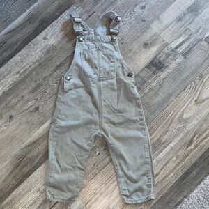 Zara Toddler Size 18-24 months Light Army/Olive Green Kids Overall Jeans